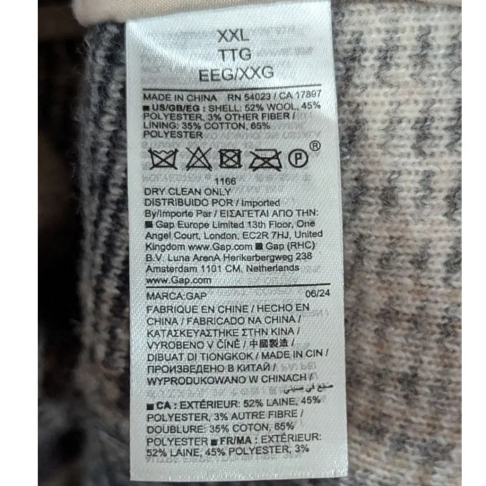 Gap Women's 2XL Wool Relaxed Shirt Jacket in neutral tan plaid